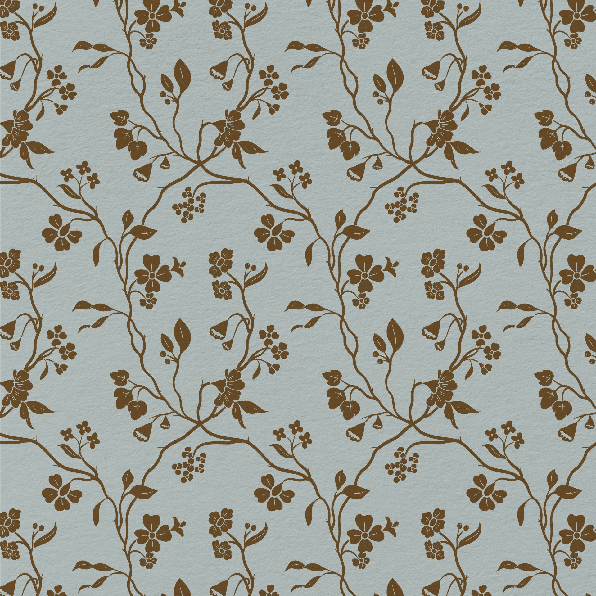 Lunaria Vine Wallpaper in Blue Thistle