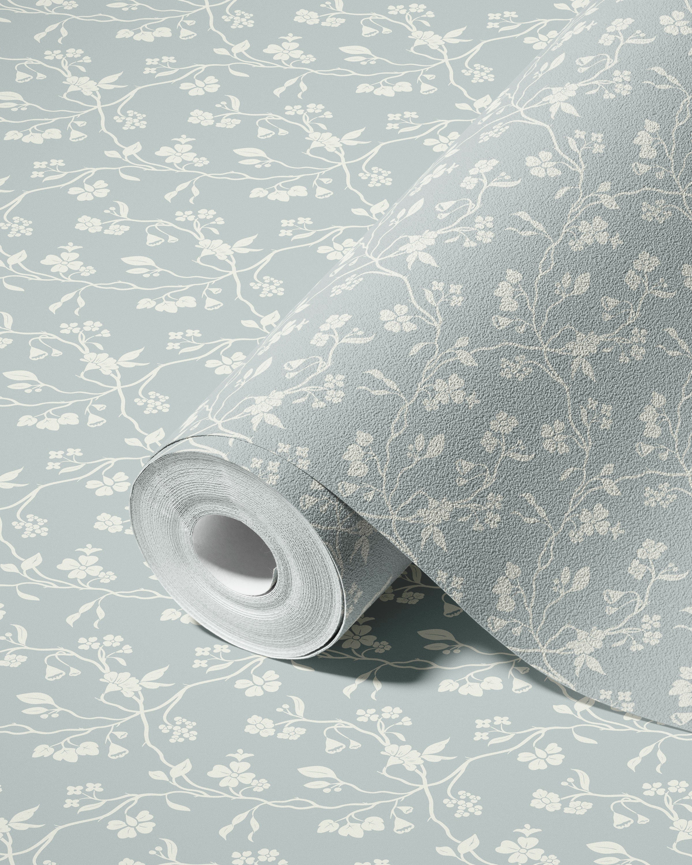 Lunaria Vine Wallpaper in Silver Mist