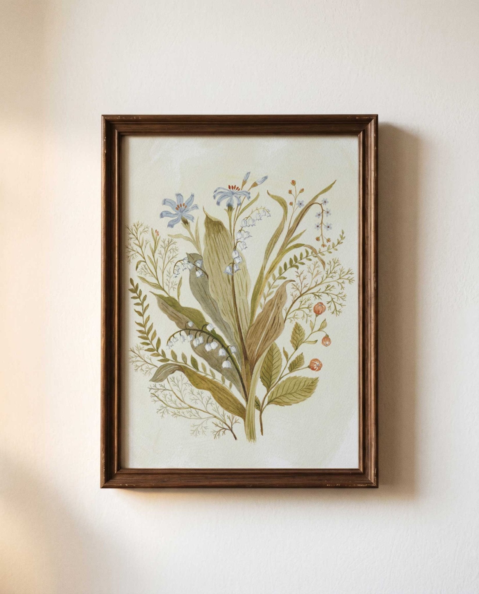 lily of the valley birth flower drawing Lily of the Valley Watercolor Art Print 5x7 | May Birth Flower