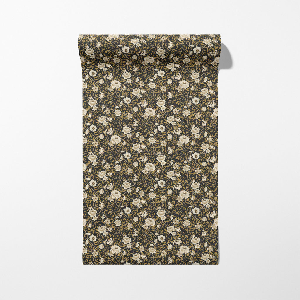Annabelle Wallpaper in Charcoal Marigold