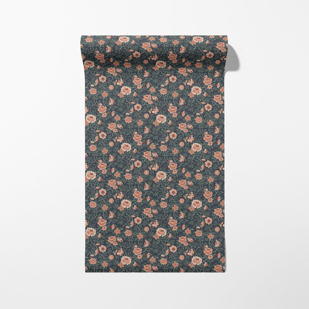 Annabelle Wallpaper in Terracotta Night
