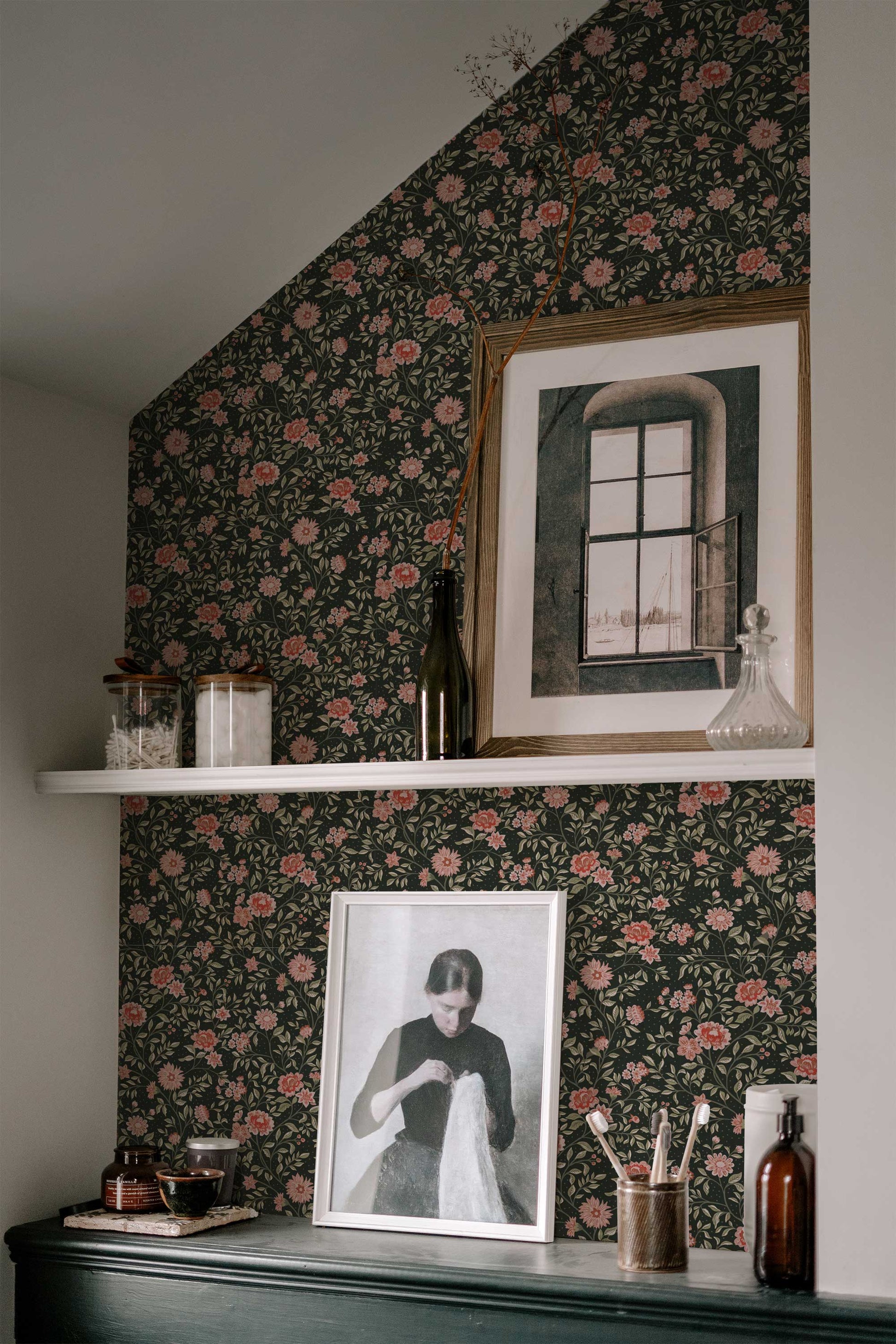 Annabelle Wallpaper in Terracotta Night