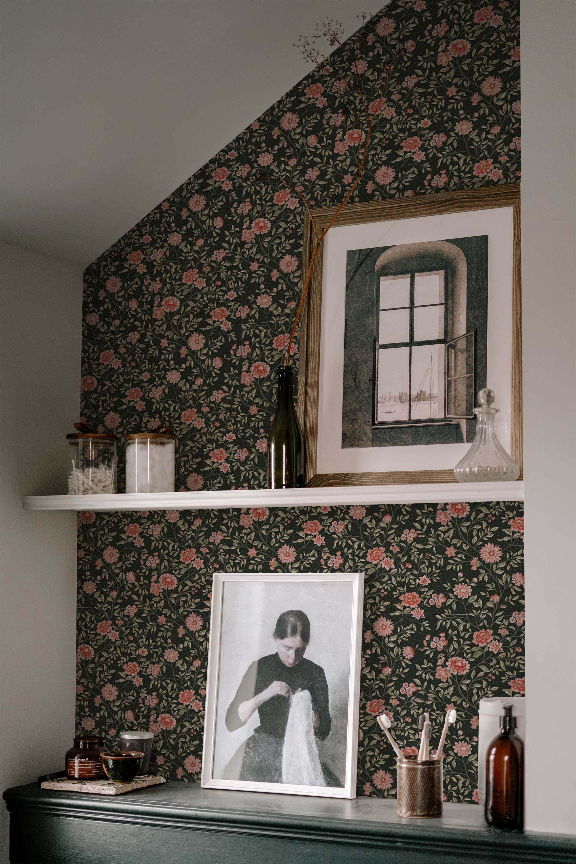 Annabelle Wallpaper in Terracotta Night