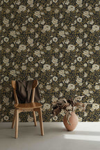 Annabelle Wallpaper in Charcoal Marigold