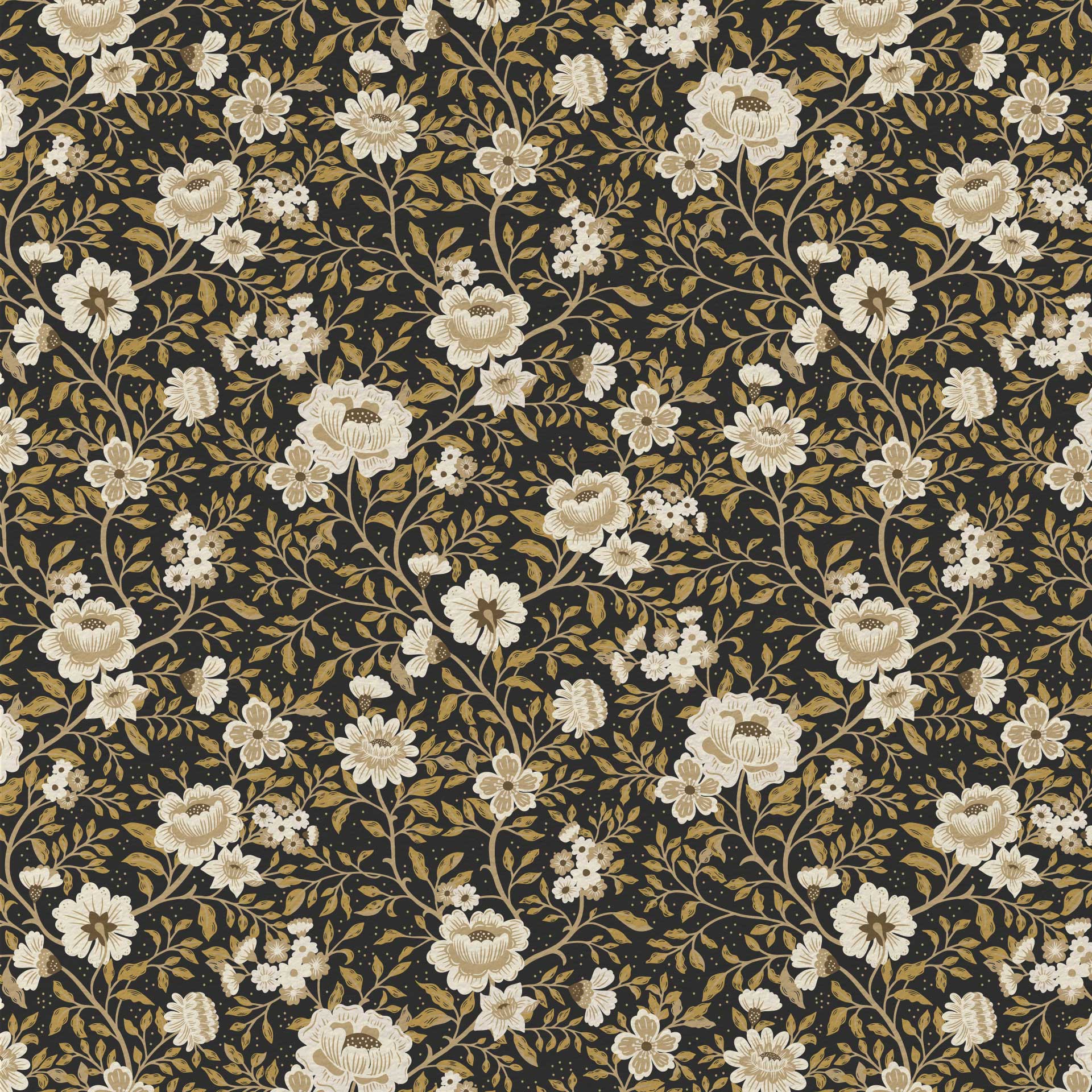 Annabelle Wallpaper in Charcoal Marigold