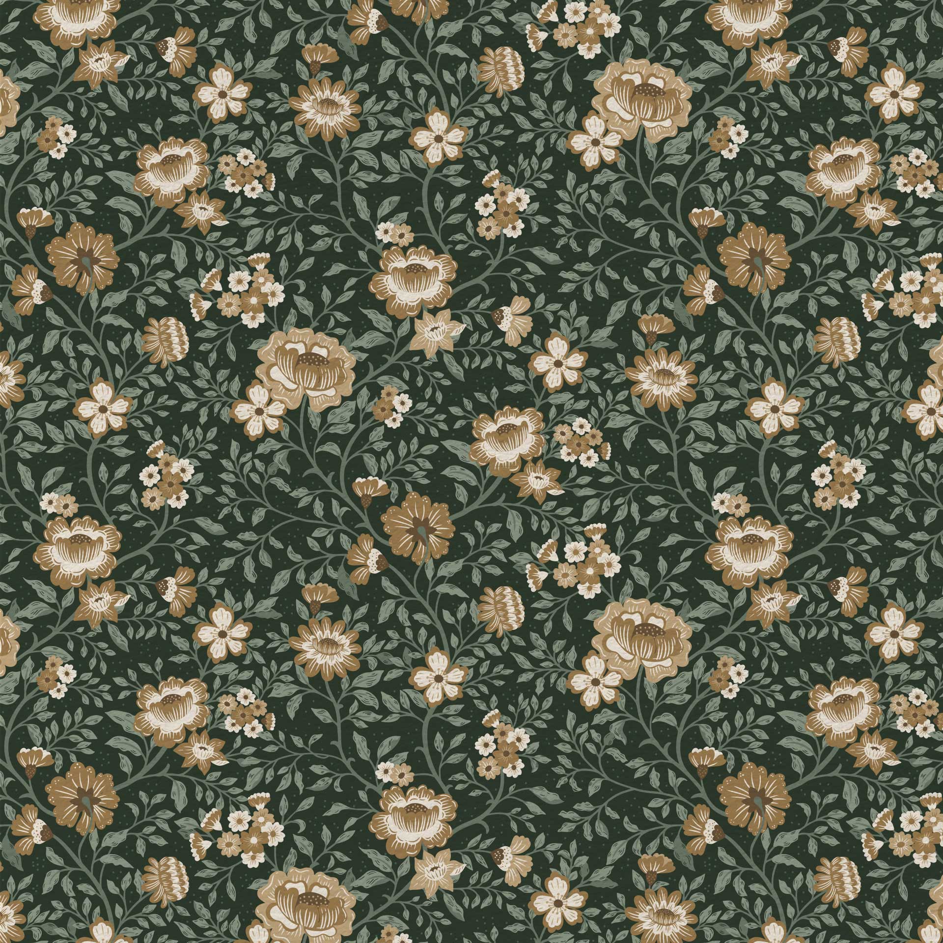 Annabelle Wallpaper in Woodland Green
