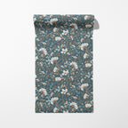 Camellia Study Wallpaper in Cobalt Dust