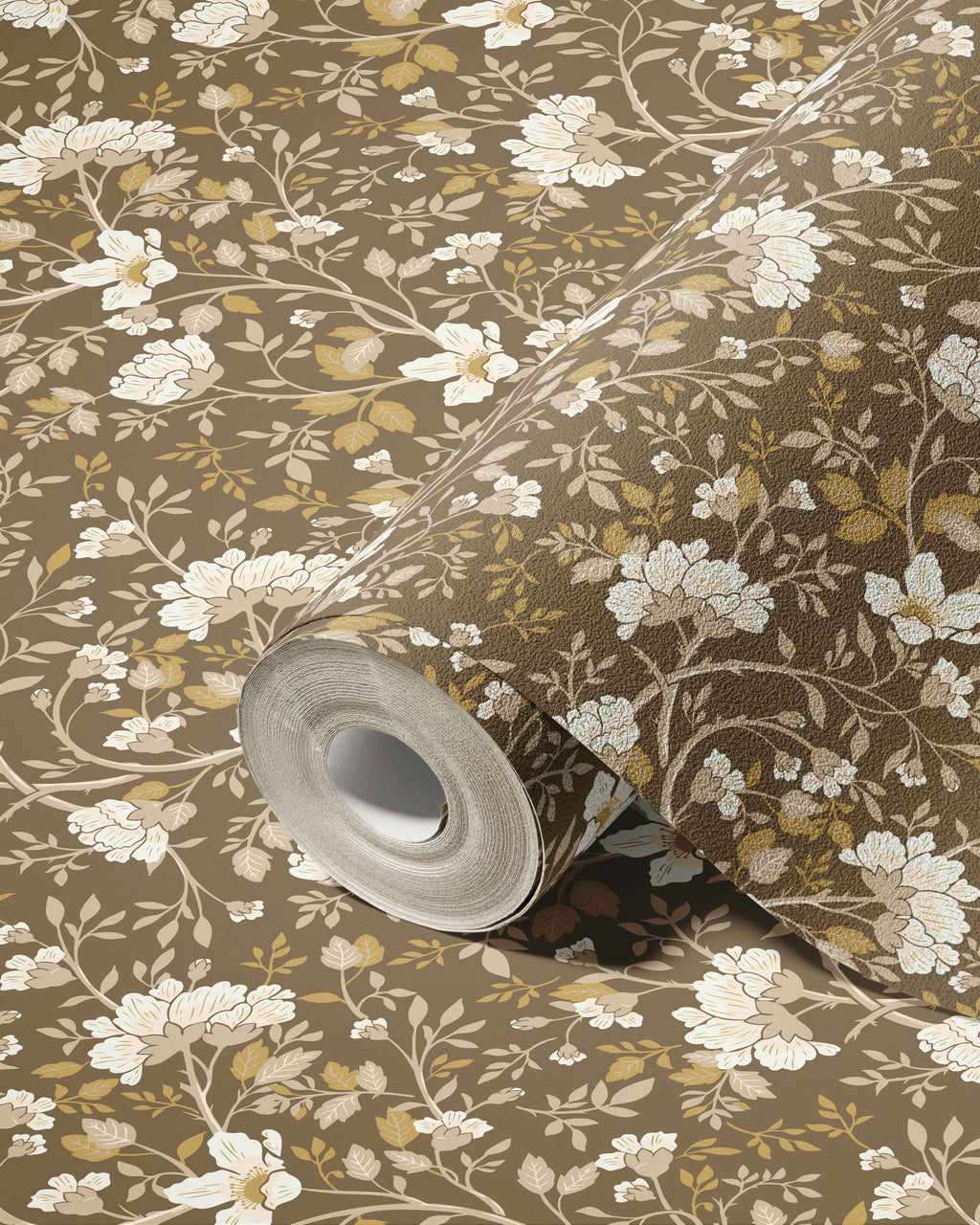 Camellia Study Wallpaper in Golden Vine