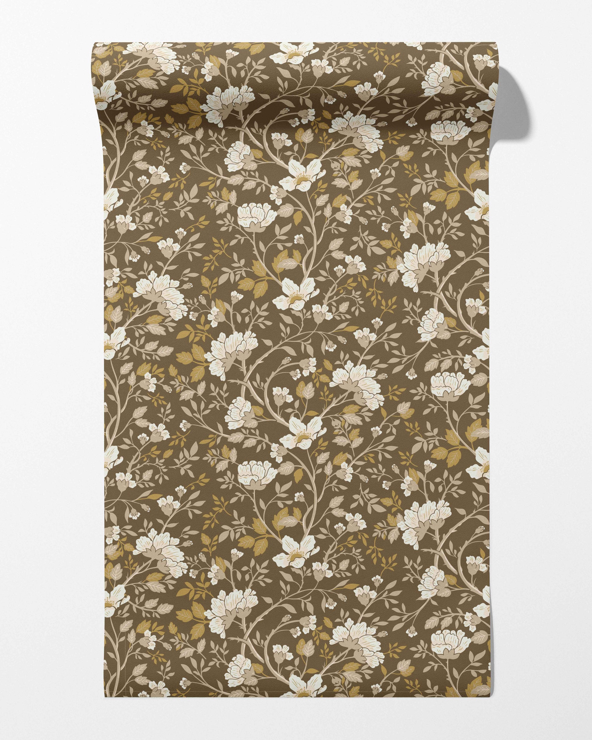 Camellia Study Wallpaper in Golden Vine