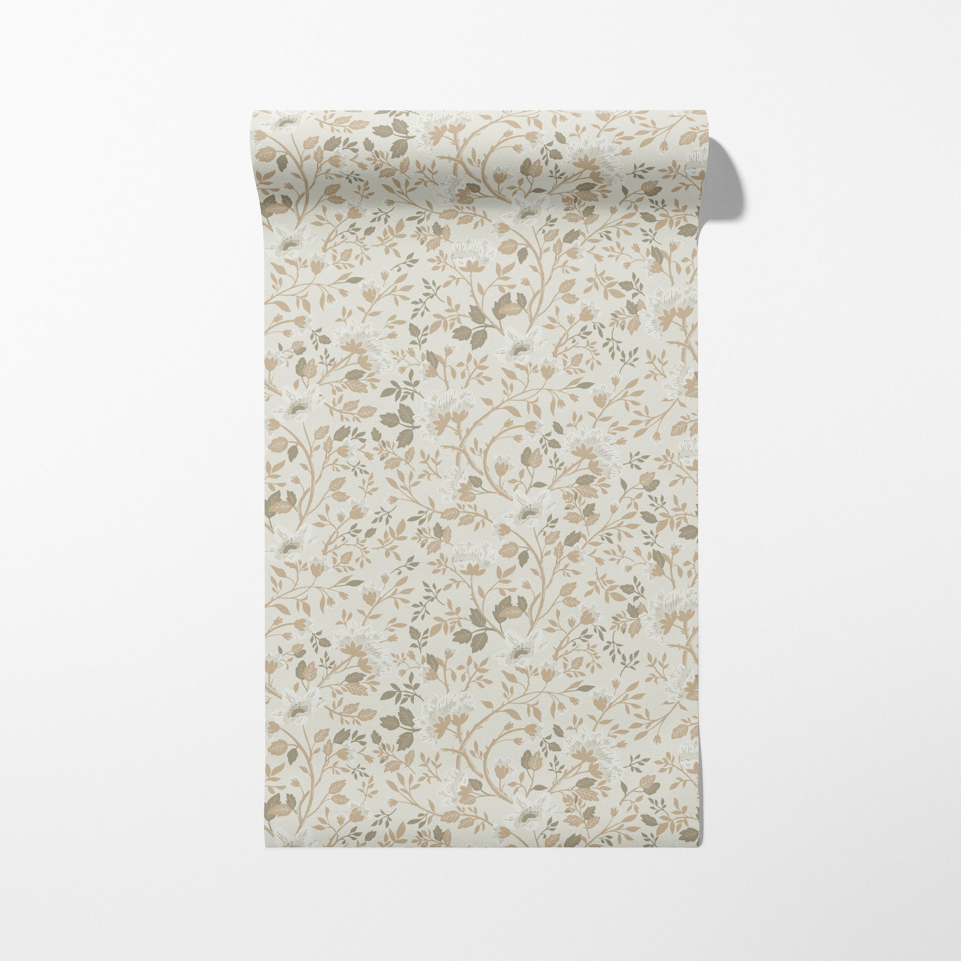 Camellia Study Wallpaper in Natural Linen