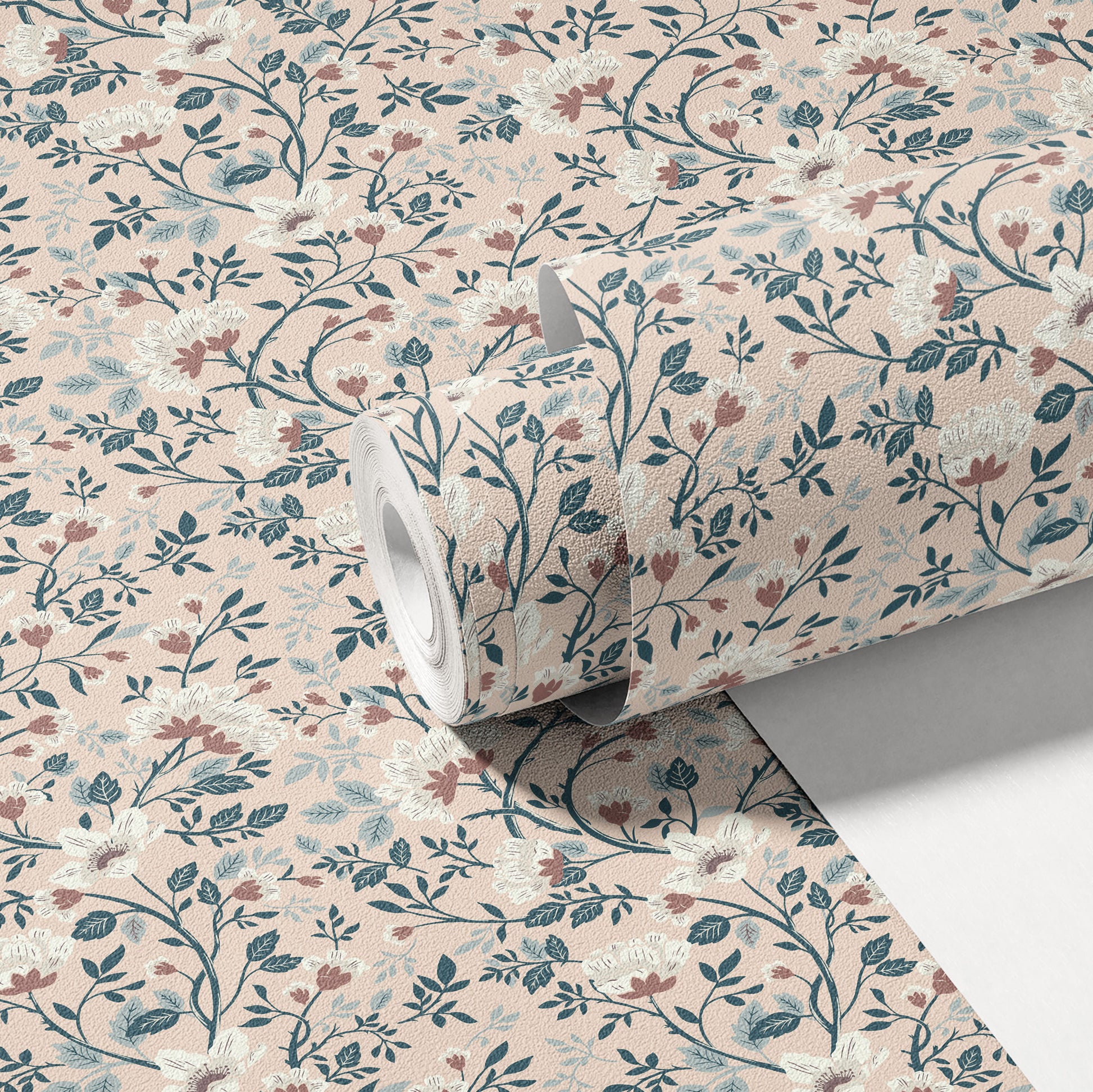 Camellia Study Wallpaper in Petal Cream