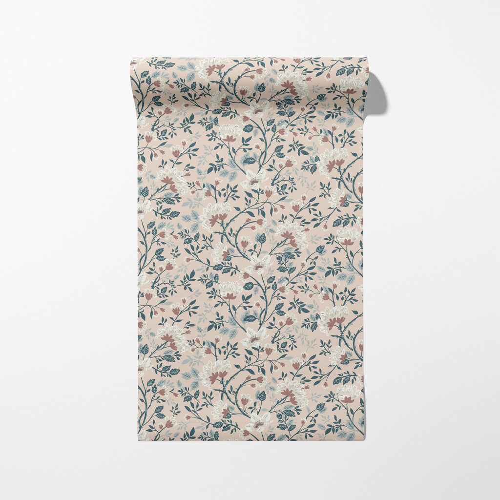 Camellia Study Wallpaper in Petal Cream