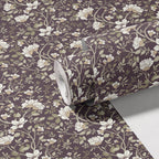 Camellia Study Wallpaper in Plumwood