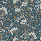 Camellia Study Wallpaper in Cobalt Dust