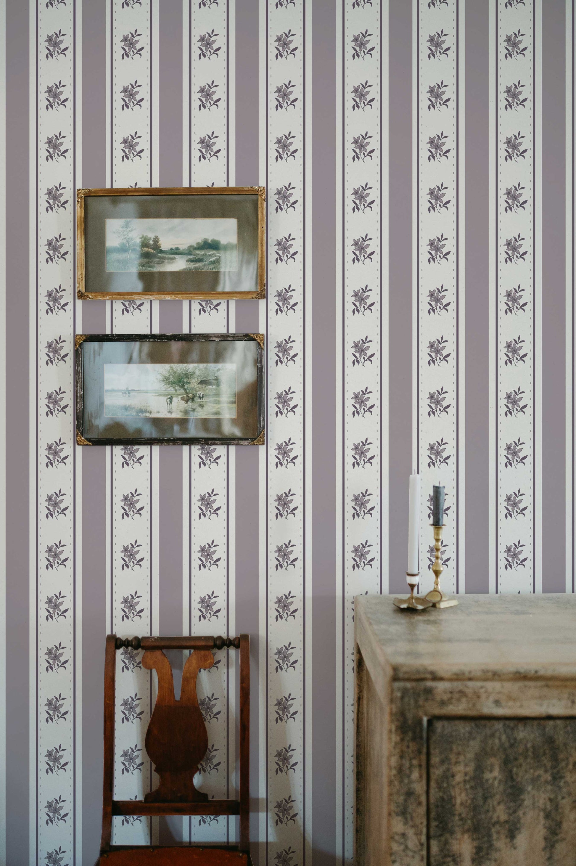 Glasshouse Stripe in Faded Mulberry