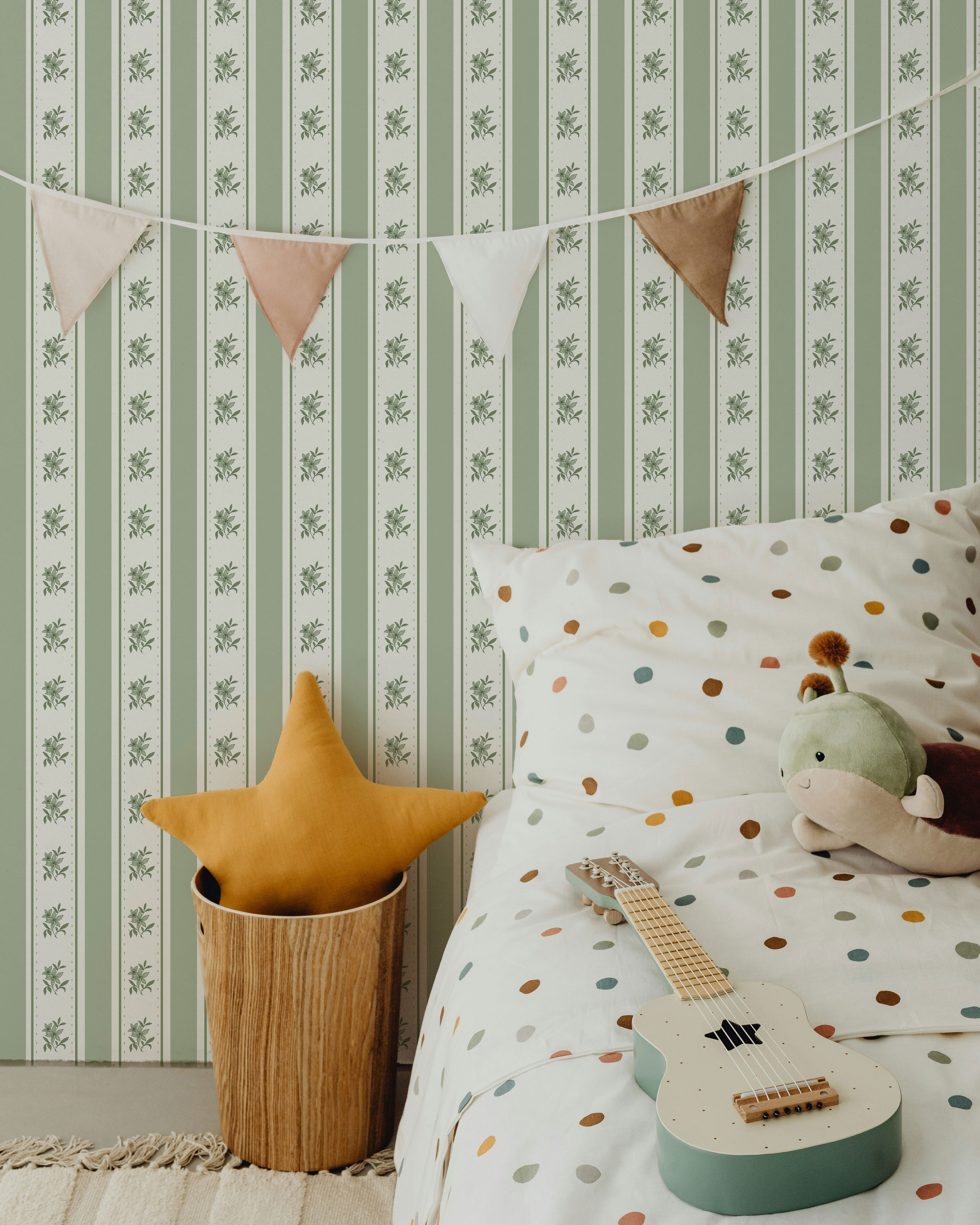 Glasshouse Stripe in Olive Feather
