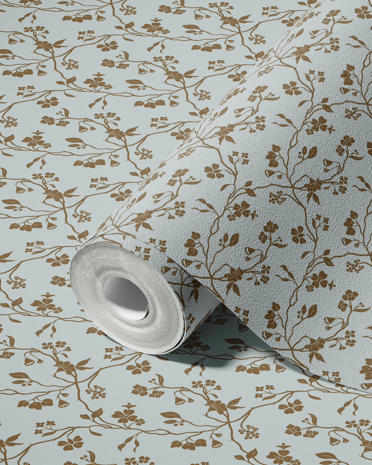Lunaria Vine Wallpaper in Blue Thistle