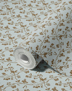 Lunaria Vine Wallpaper in Blue Thistle