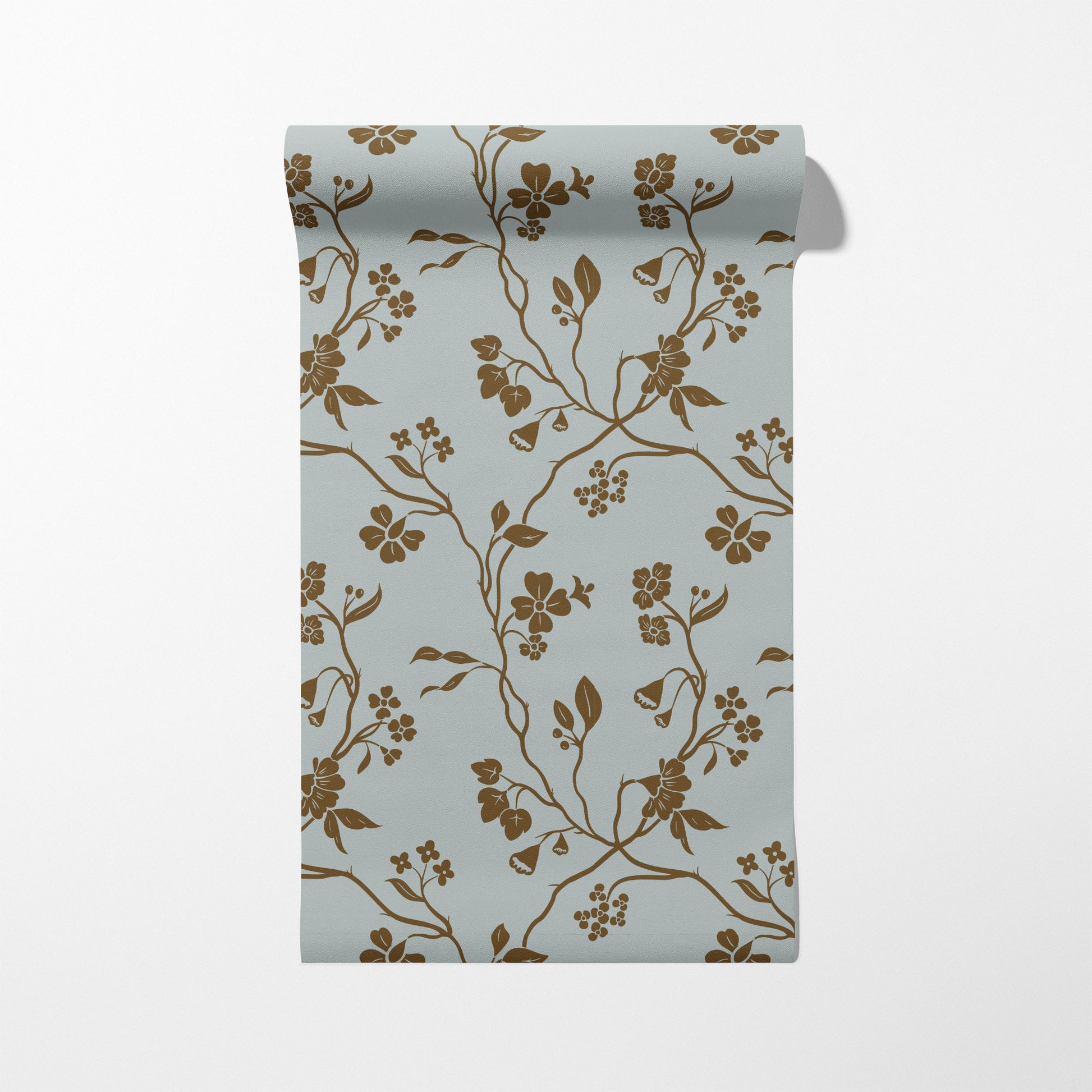 Lunaria Vine Wallpaper in Blue Thistle