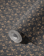 Lunaria Vine Wallpaper in Coal Rose