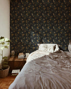 Lunaria Vine Wallpaper in Iron Slate