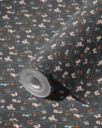 Lunaria Vine Wallpaper in Moody Charcoal