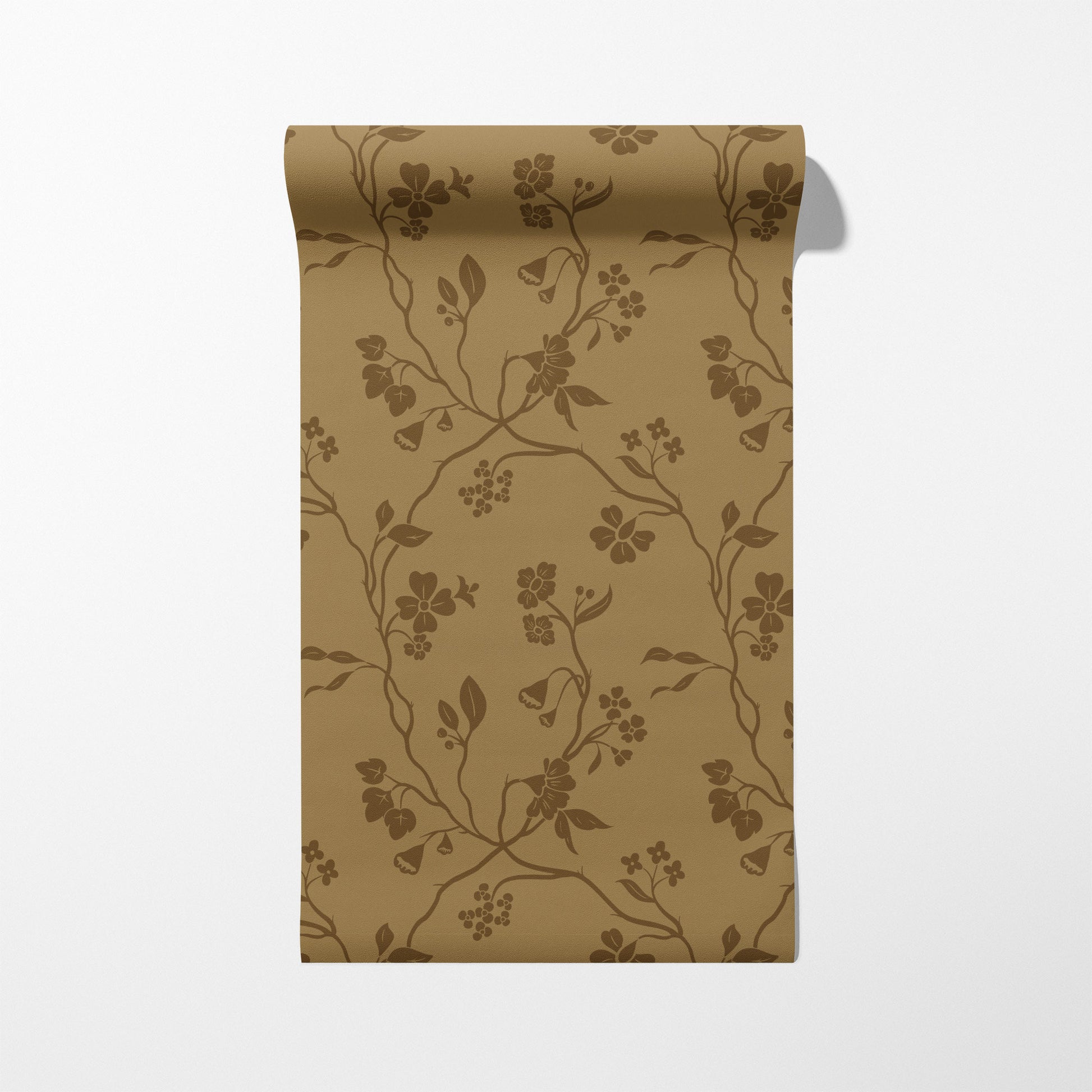 Lunaria Vine Wallpaper in Ochre Bloom