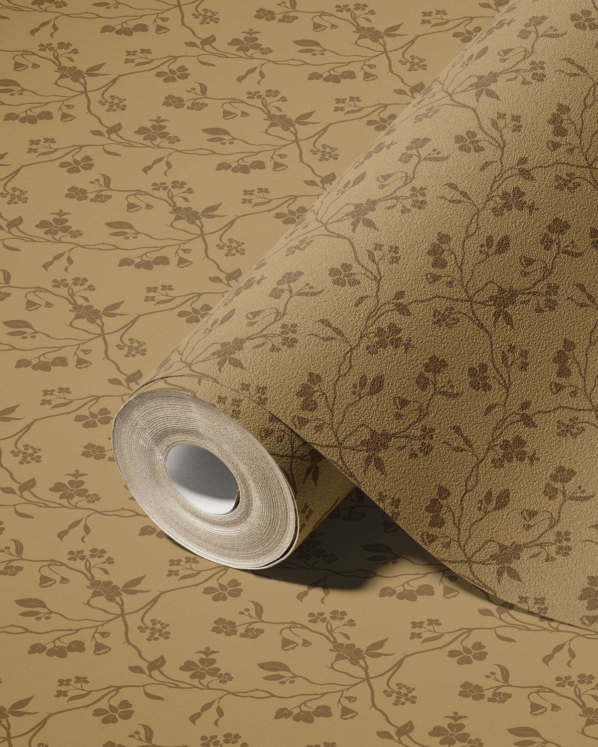 Lunaria Vine Wallpaper in Ochre Bloom
