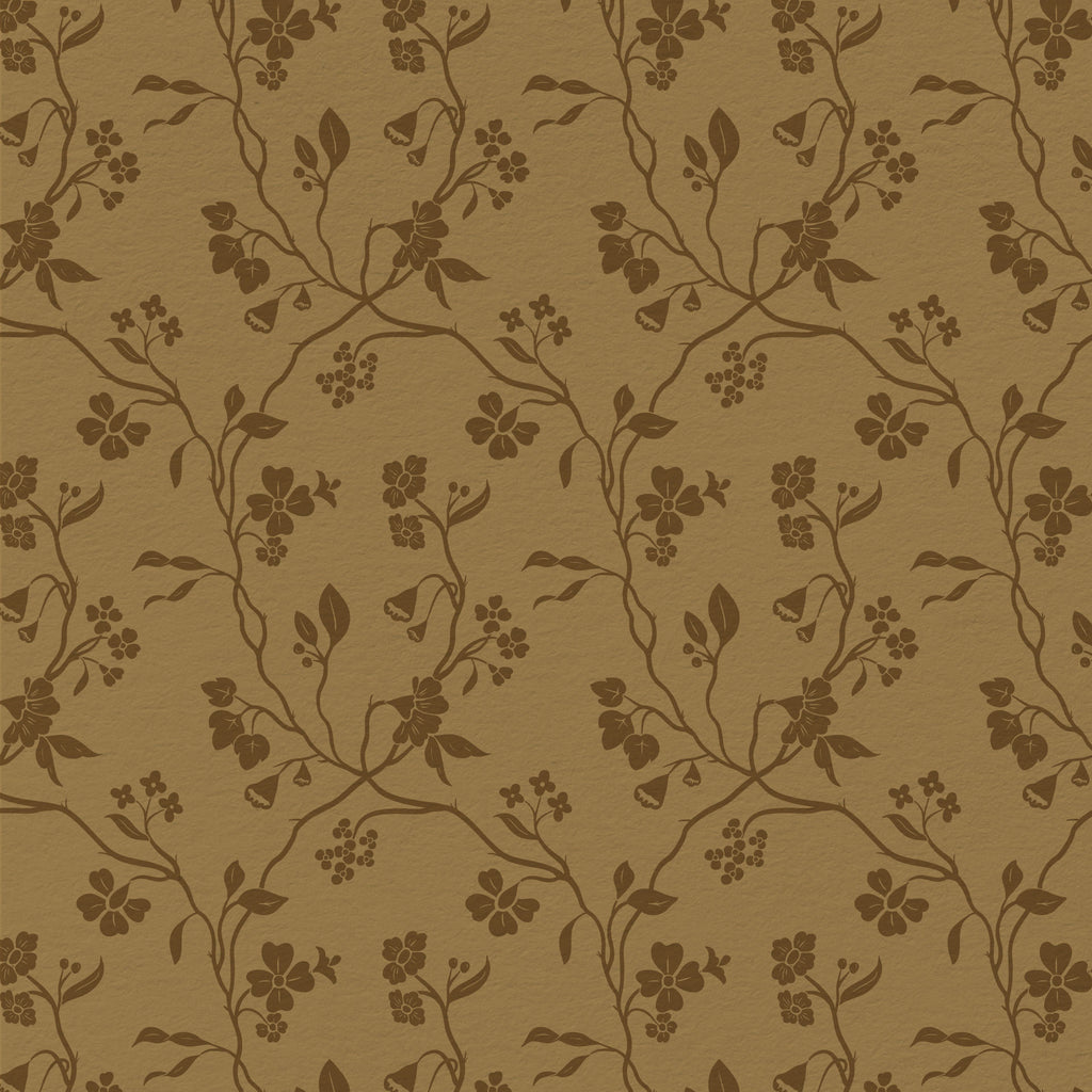 Lunaria Vine Wallpaper in Ochre Bloom