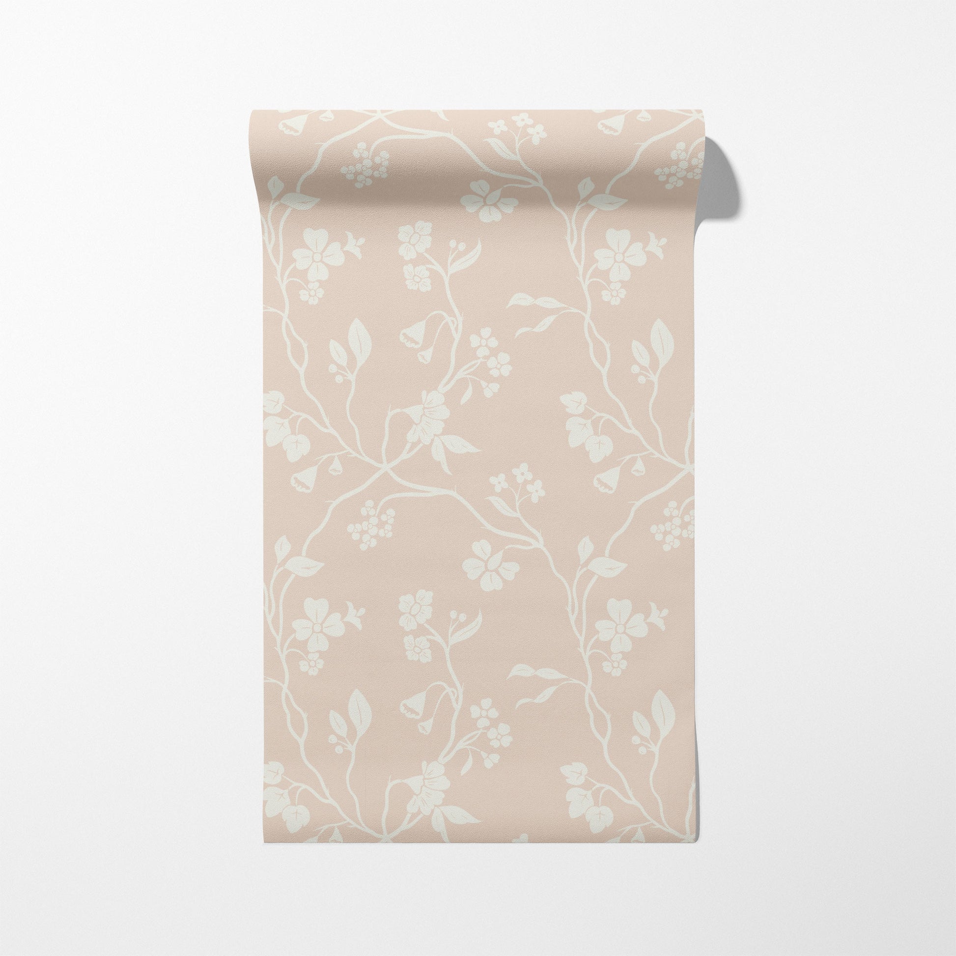 Lunaria Vine Wallpaper in Rose Bisque