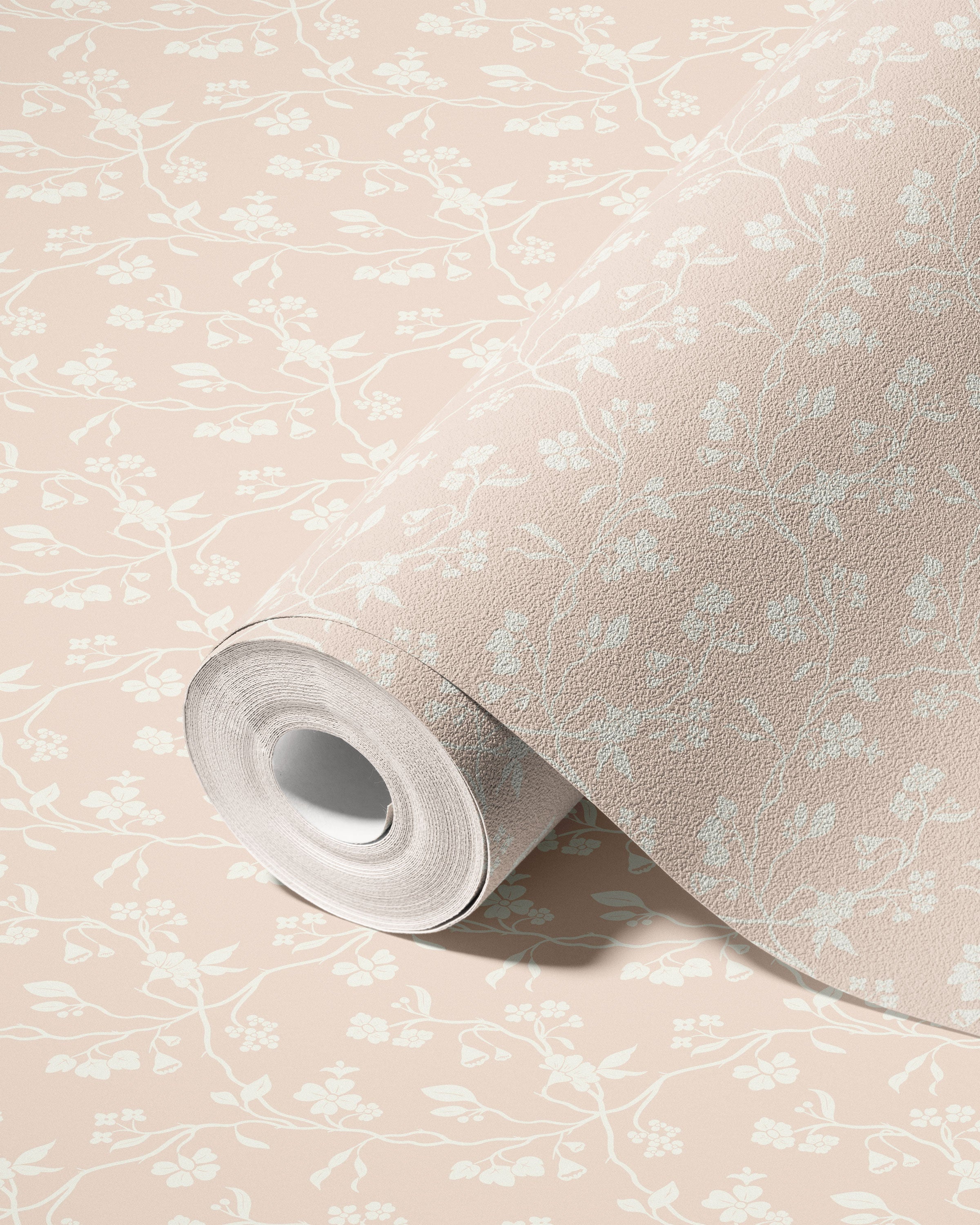 Lunaria Vine Wallpaper in Rose Bisque