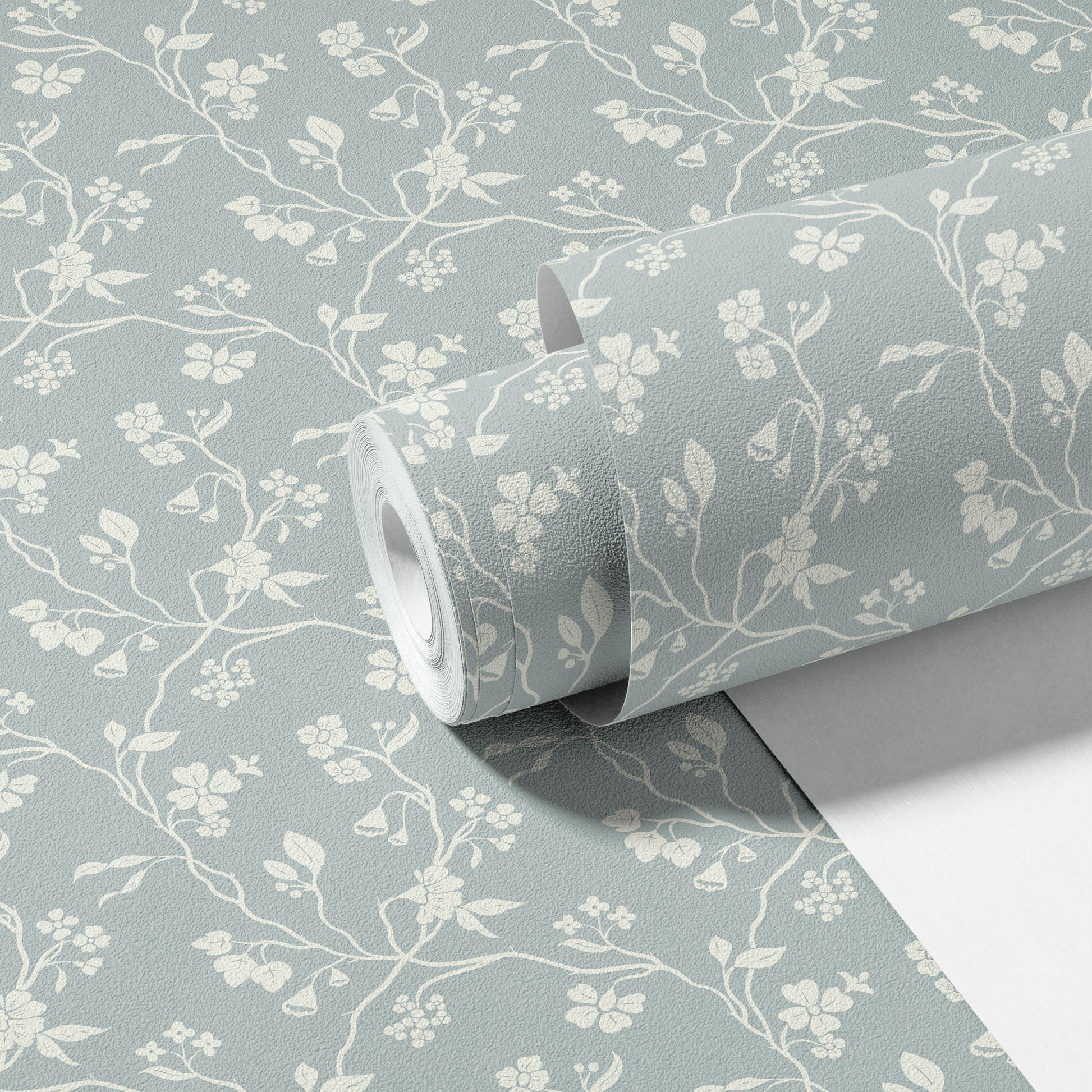 Lunaria Vine Wallpaper in Silver Mist