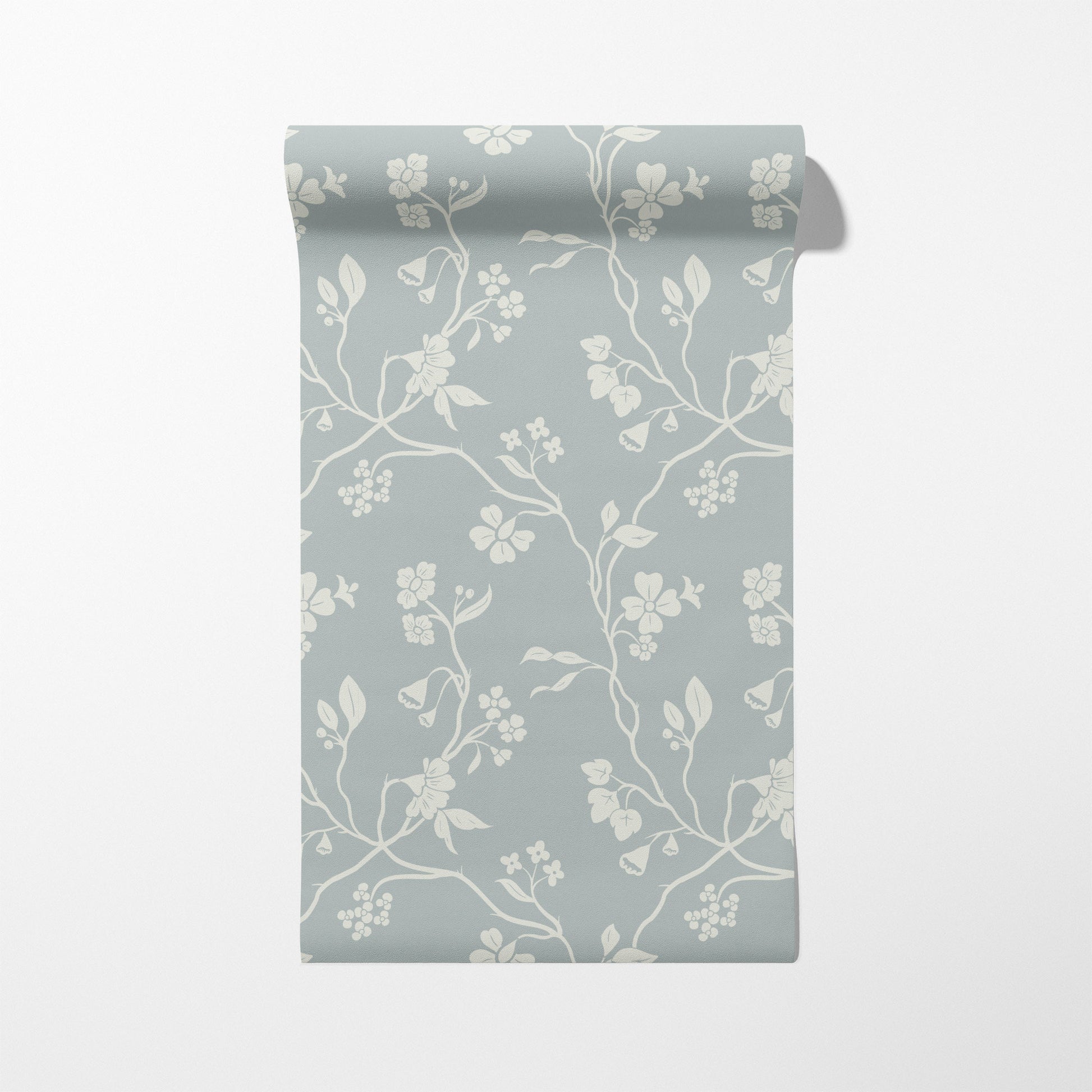 Lunaria Vine Wallpaper in Silver Mist