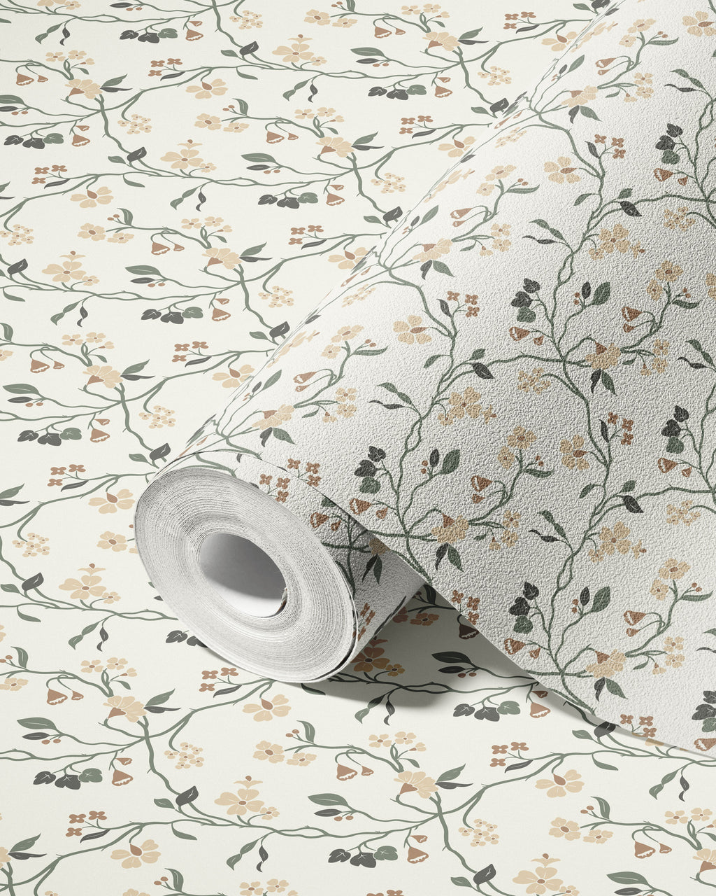 Lunaria Vine Wallpaper in Soft Alabaster