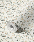 Lunaria Vine Wallpaper in Soft Alabaster