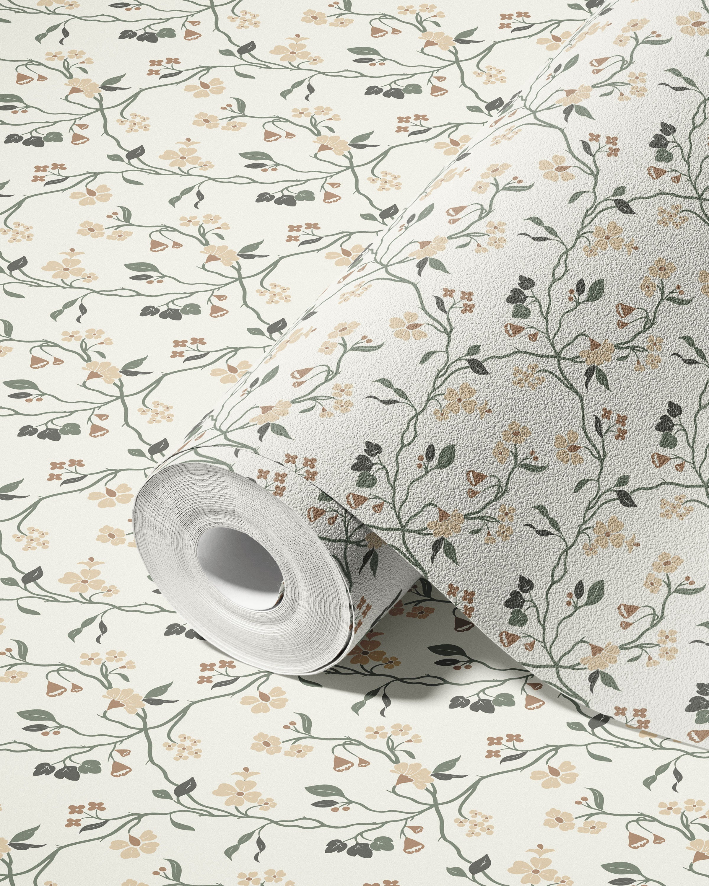 Lunaria Vine Wallpaper in Soft Alabaster