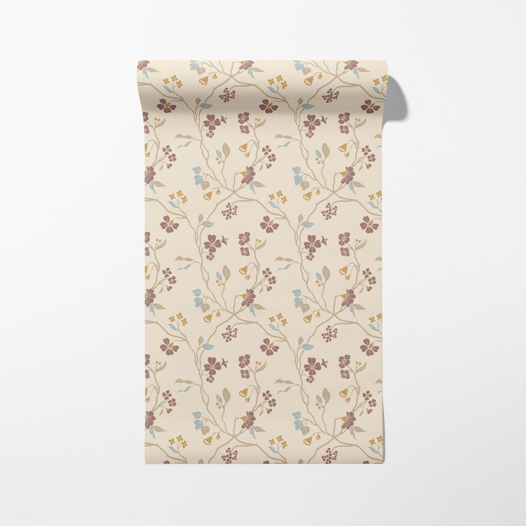 Lunaria Vine Wallpaper in Wildflower Cream
