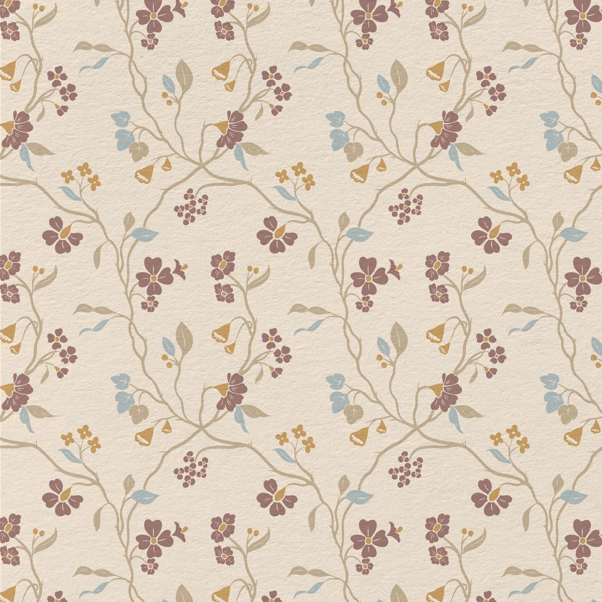 Lunaria Vine Wallpaper in Wildflower Cream