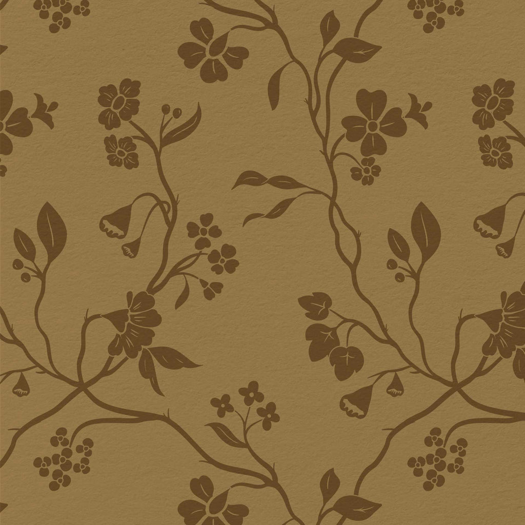Lunaria Vine Wallpaper in Ochre Bloom