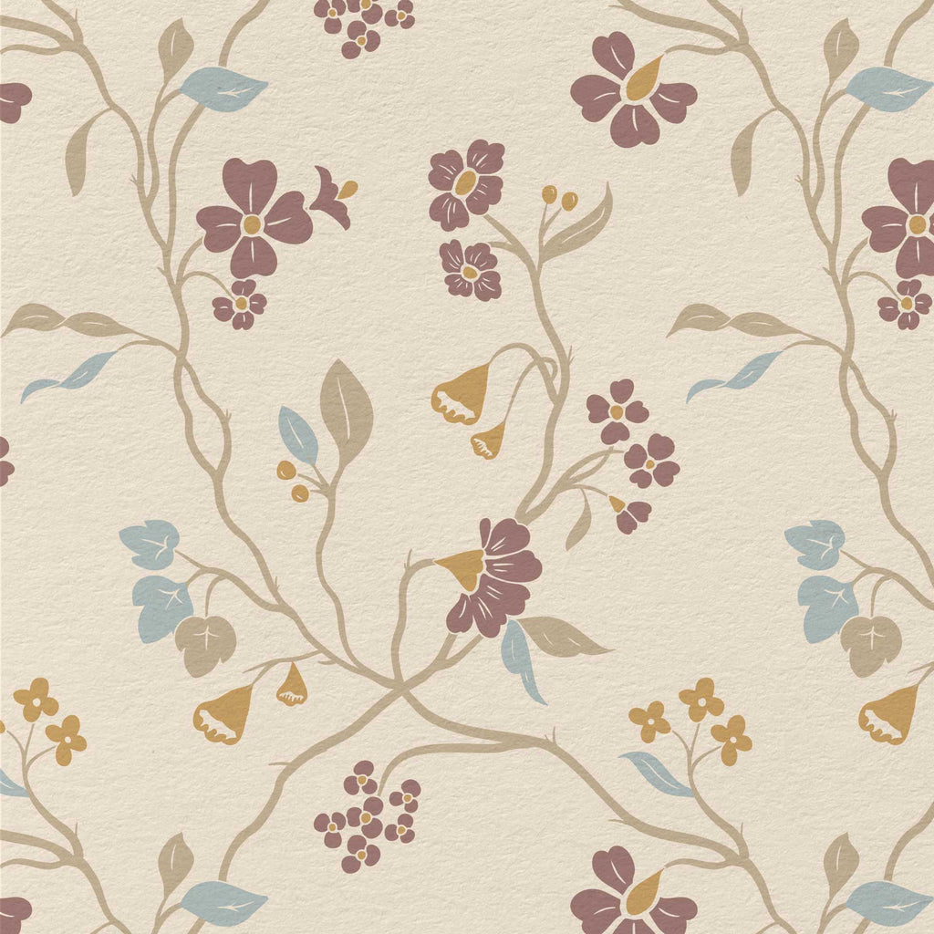 Lunaria Vine Wallpaper in Wildflower Cream