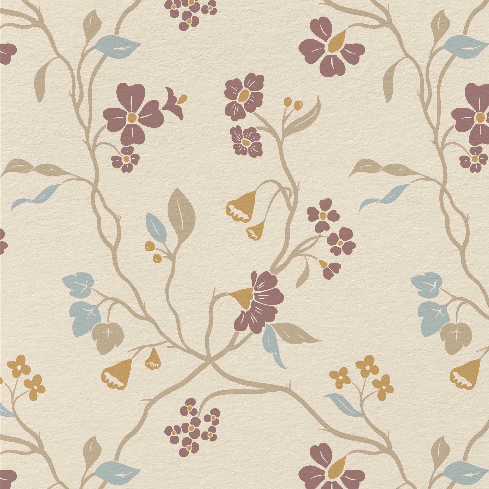 Lunaria Vine Wallpaper in Wildflower Cream
