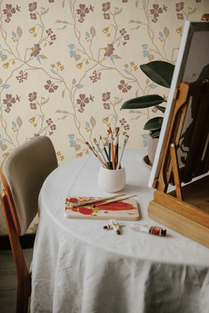 Lunaria Vine Wallpaper in Wildflower Cream
