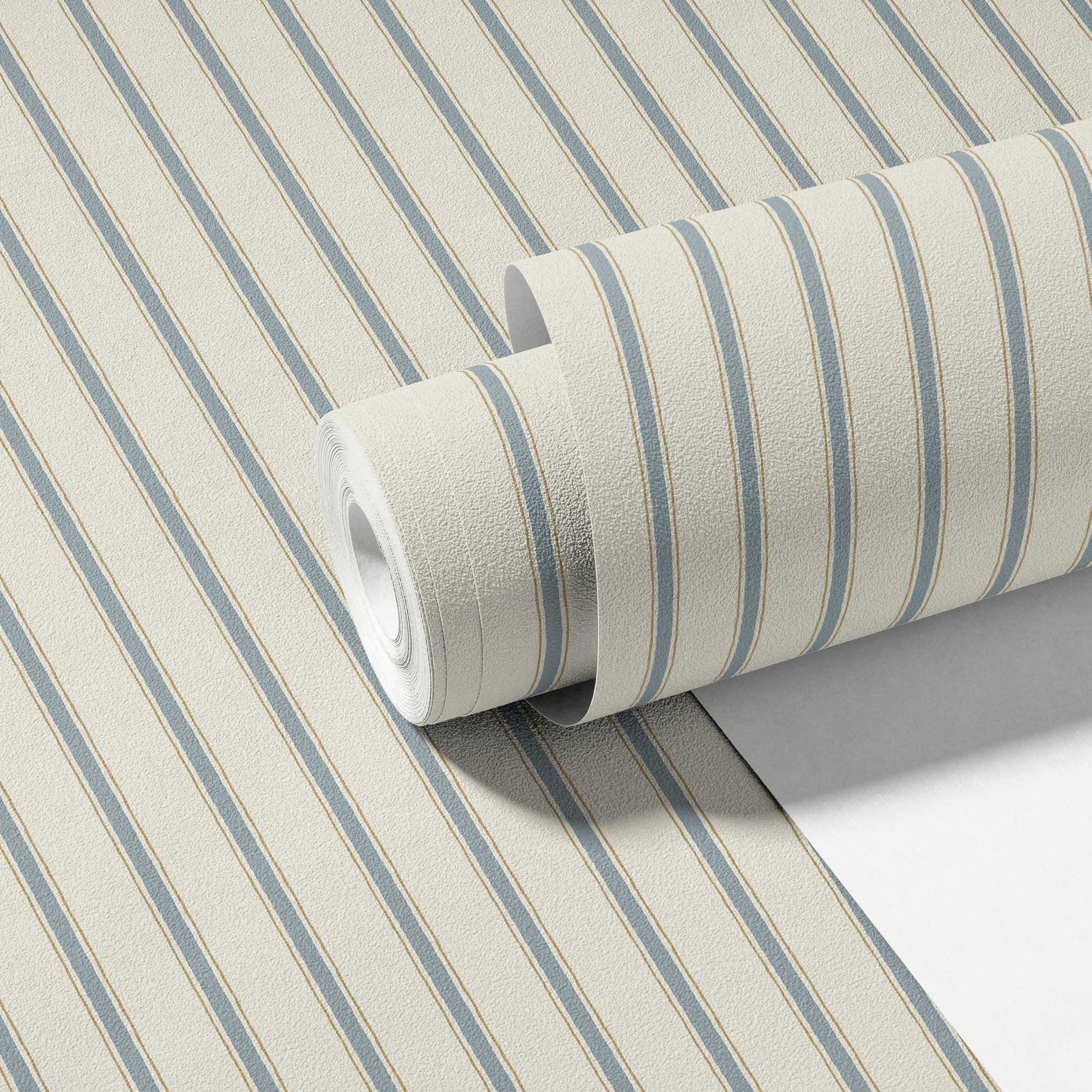 Moulding Line Wallpaper in Dusty Blue