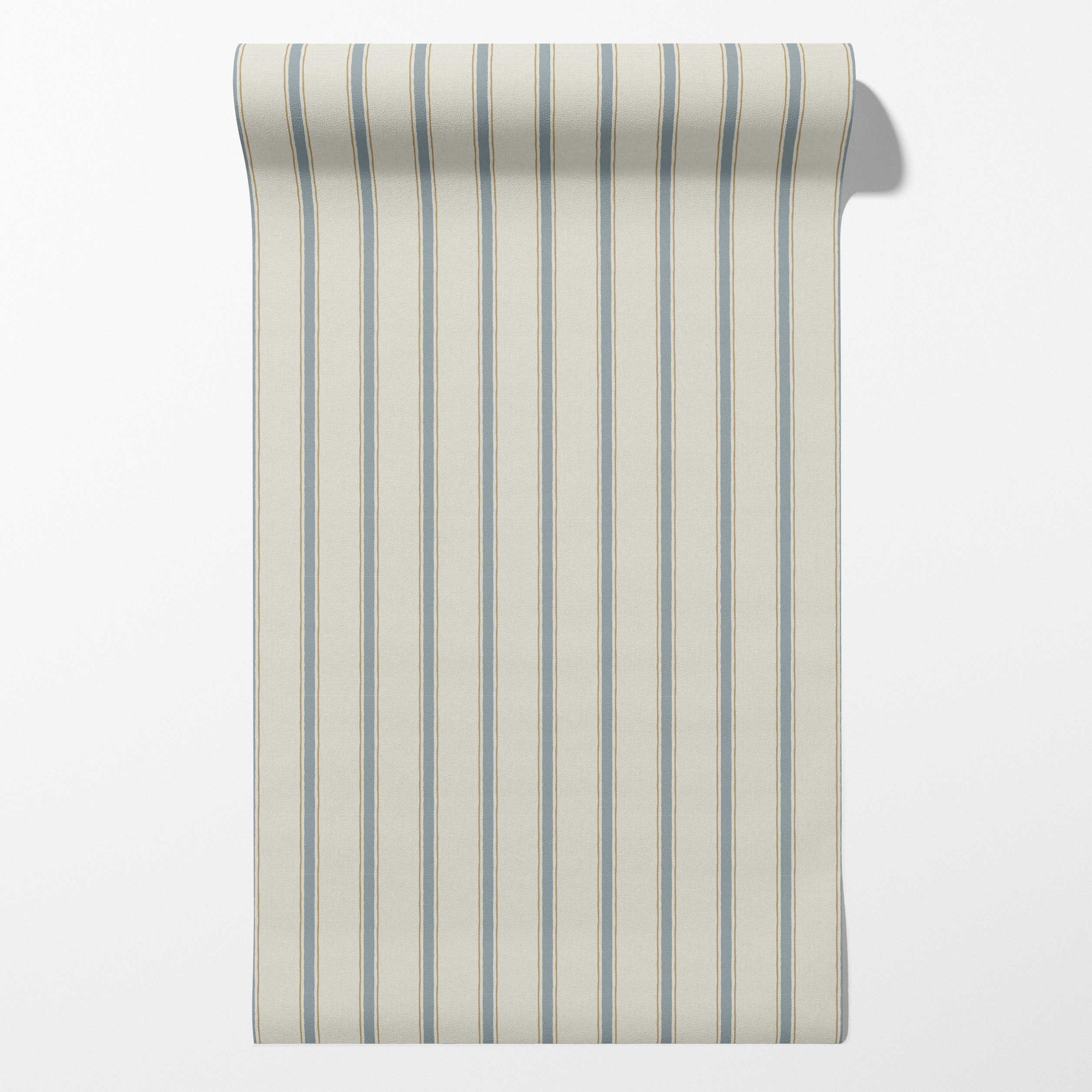 Moulding Line Wallpaper in Dusty Blue