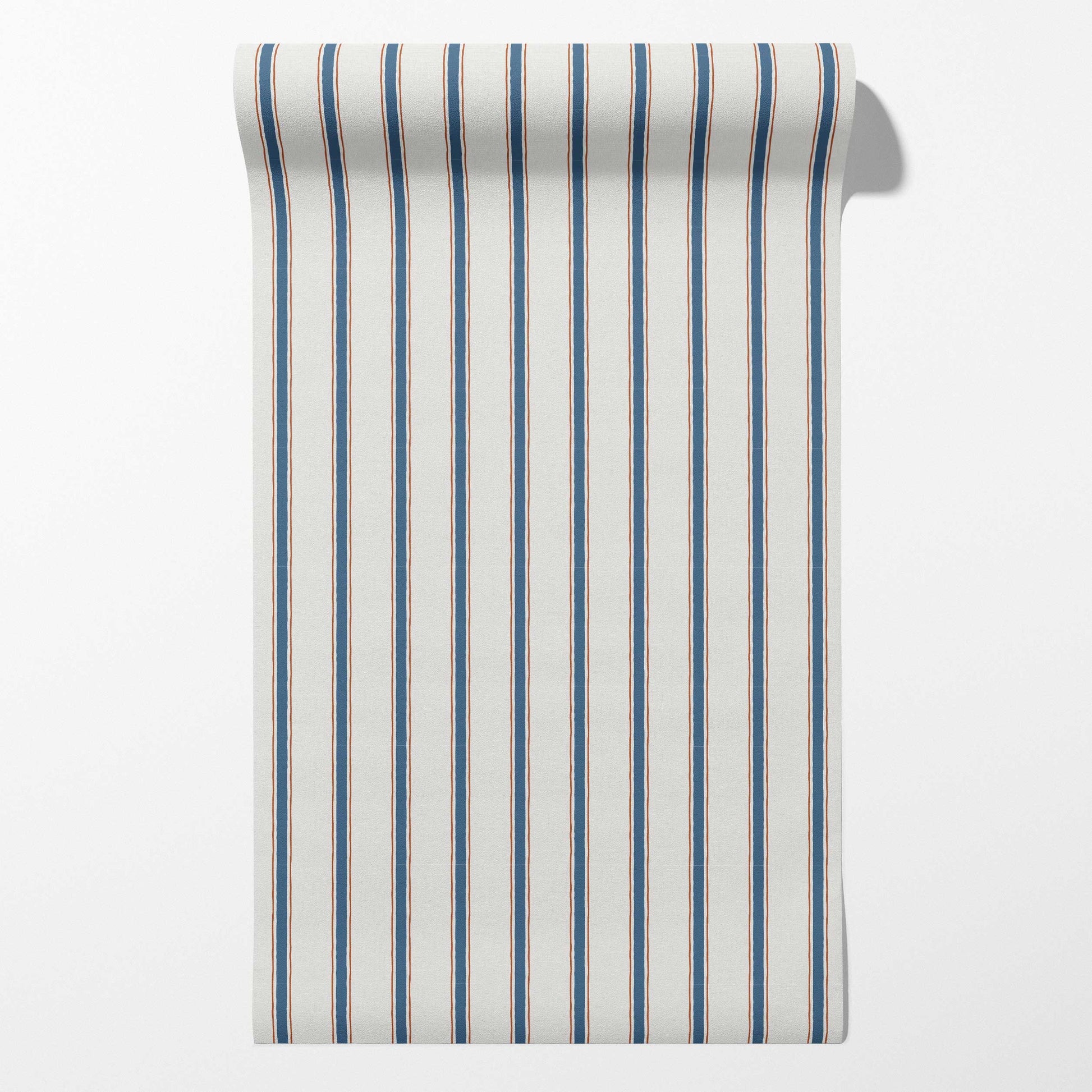 Moulding Line Wallpaper in French Indigo Clay