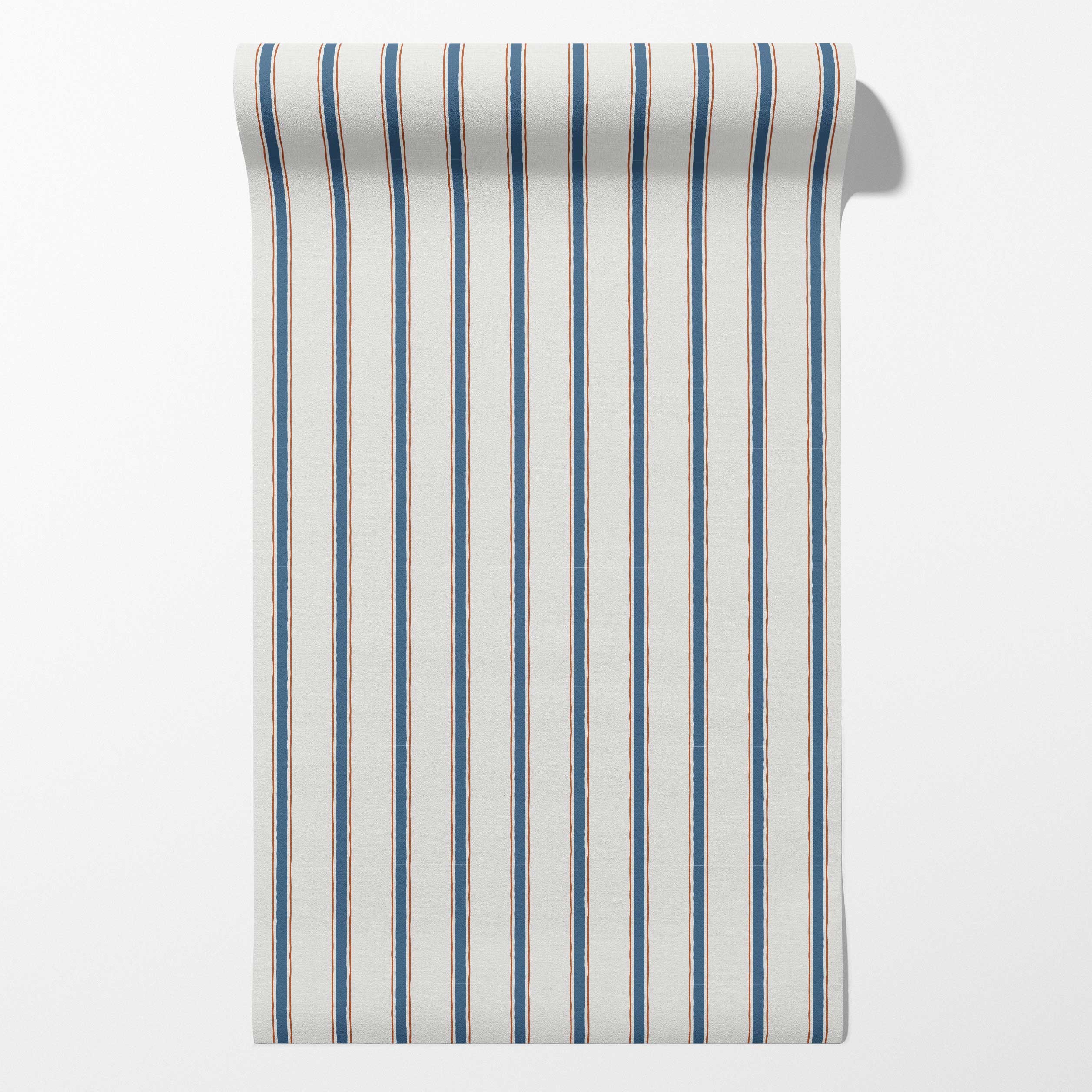 Moulding Line Wallpaper in French Indigo Clay