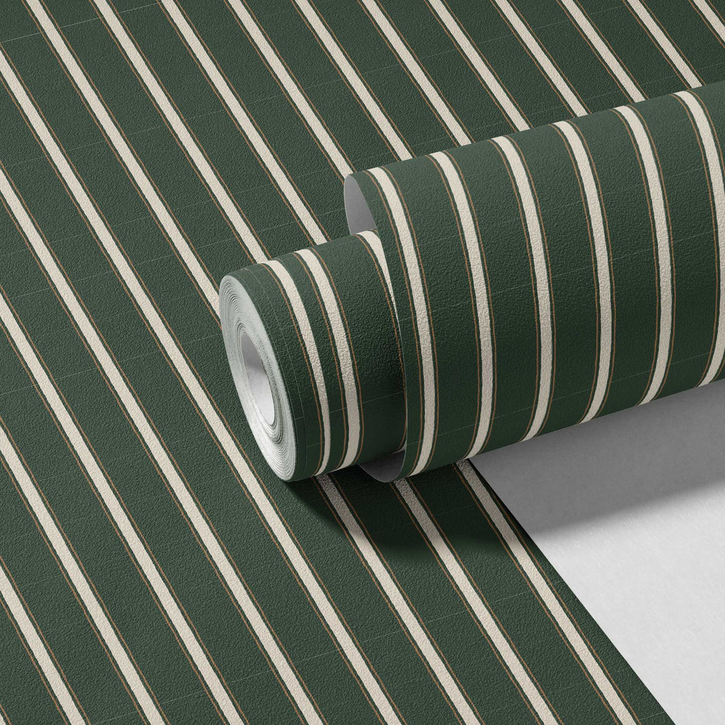Moulding Line Wallpaper in Library Green