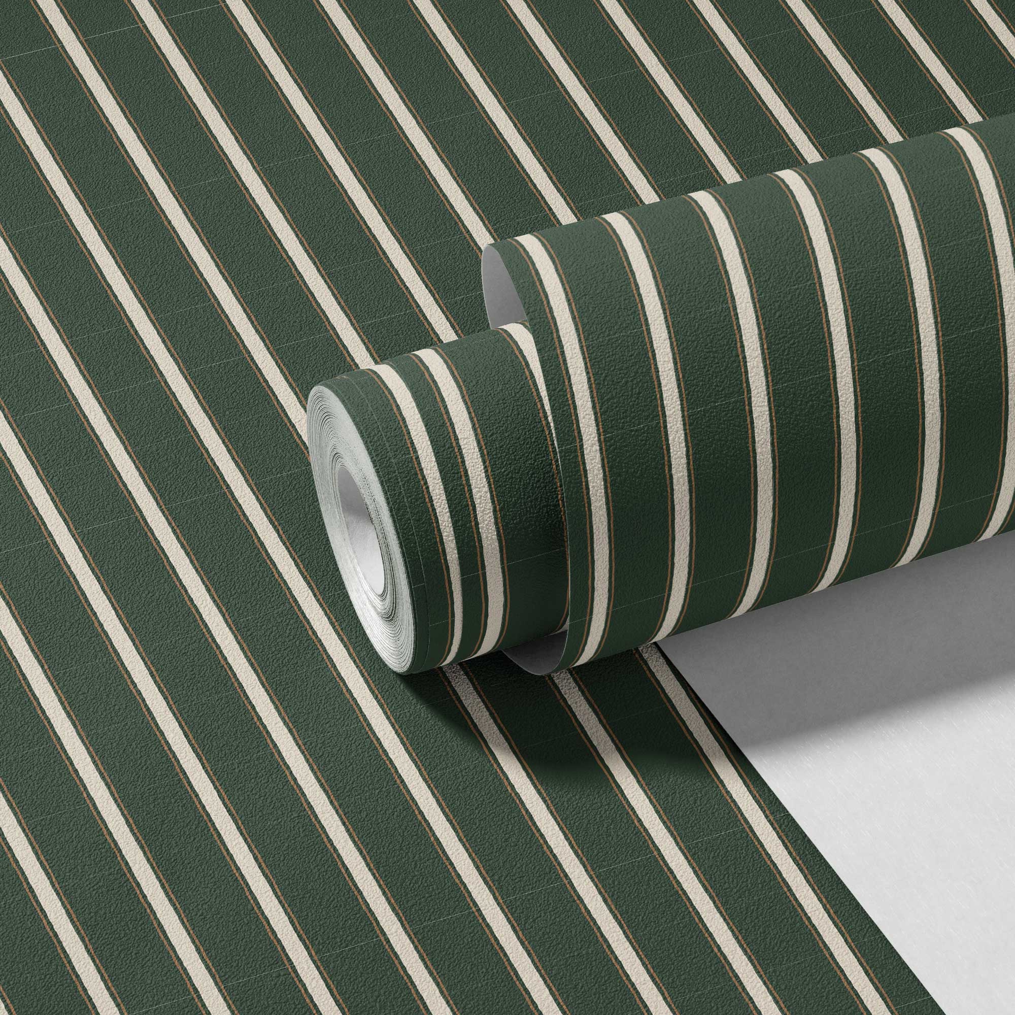Moulding Line Wallpaper in Library Green