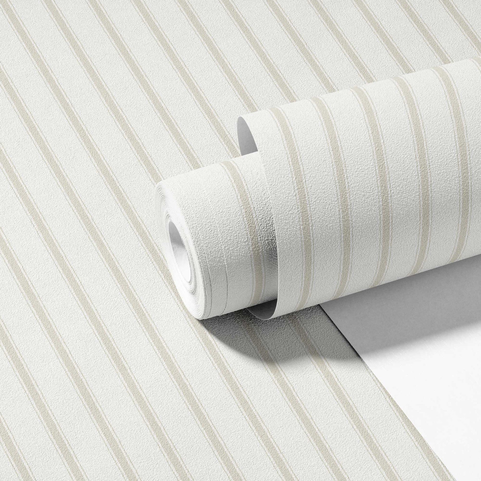 Moulding Line Wallpaper in Pale Cream