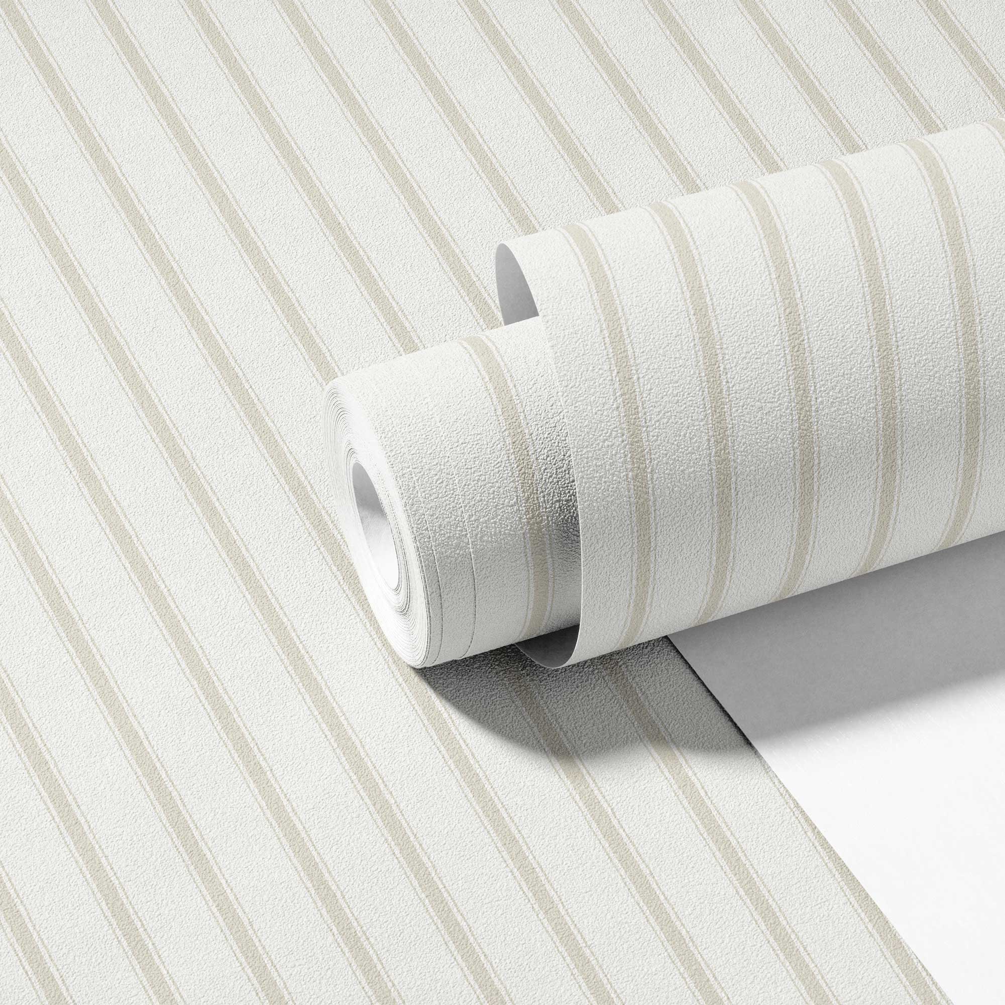 Moulding Line Wallpaper in Pale Cream